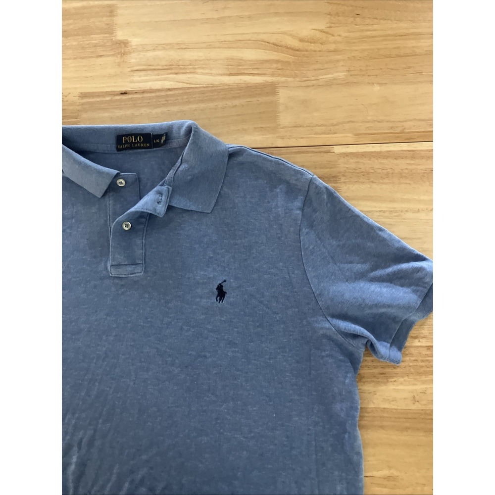 Mens Polo By Ralph Lauren Size Large Short Sleeve Shirt Blue Navy Pony
